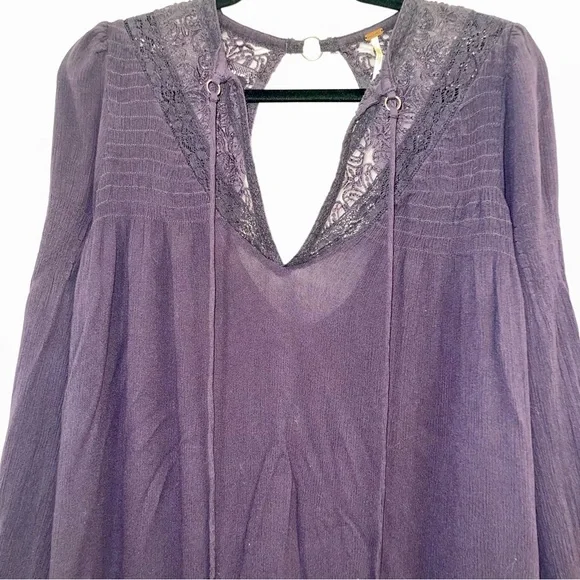 Free People One Night Bohemian Mini Dress Tunic Women's Sz Small - Picture 6 of 9